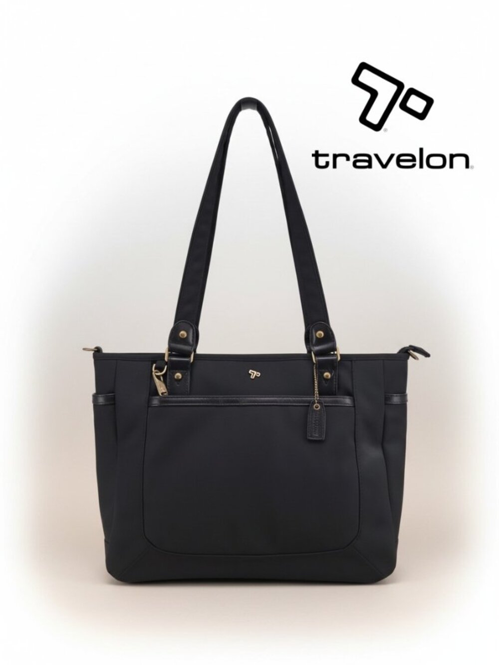 Travelon Black RFID Anti-Theft Laptop Tote Work Travel Bag